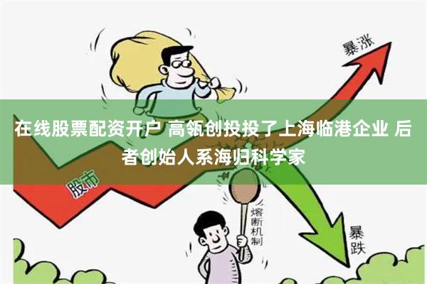 在线股票配资开户 高瓴创投投了上海临港企业 后者创始人系海归科学家