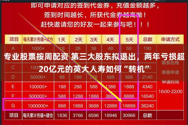 专业股票按周配资 第三大股东拟退出，两年亏损超20亿元的英大人寿如何“转机”